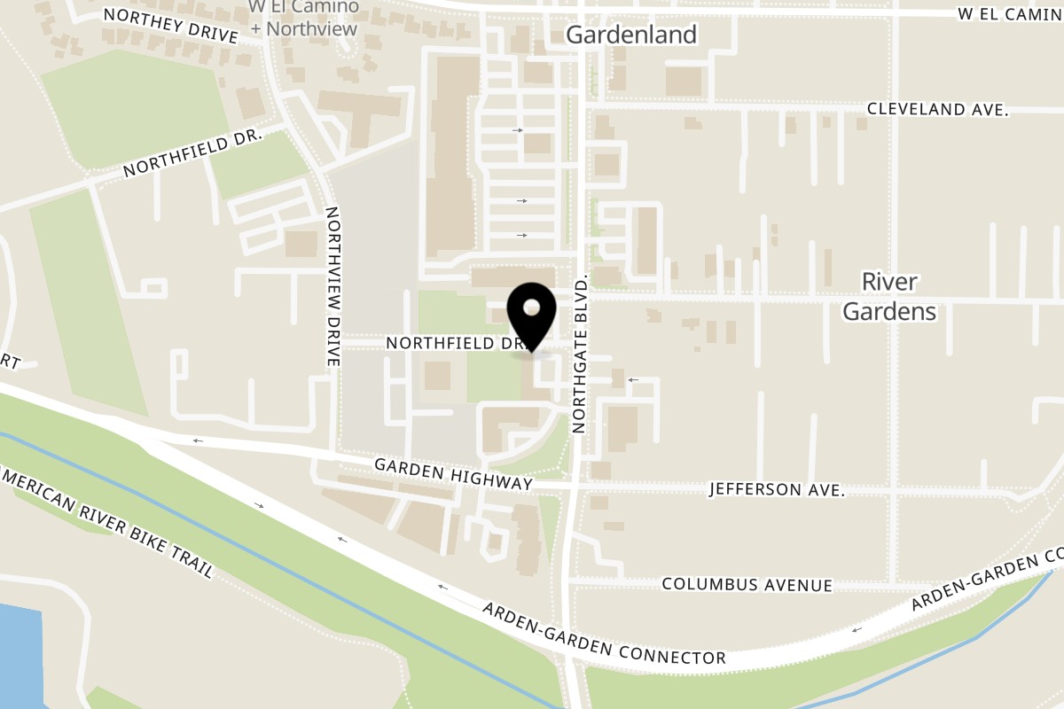 Map showing the location of Safa Halal Gyros & Kabab on 2251 Northgate Blvd # J in Sacramento